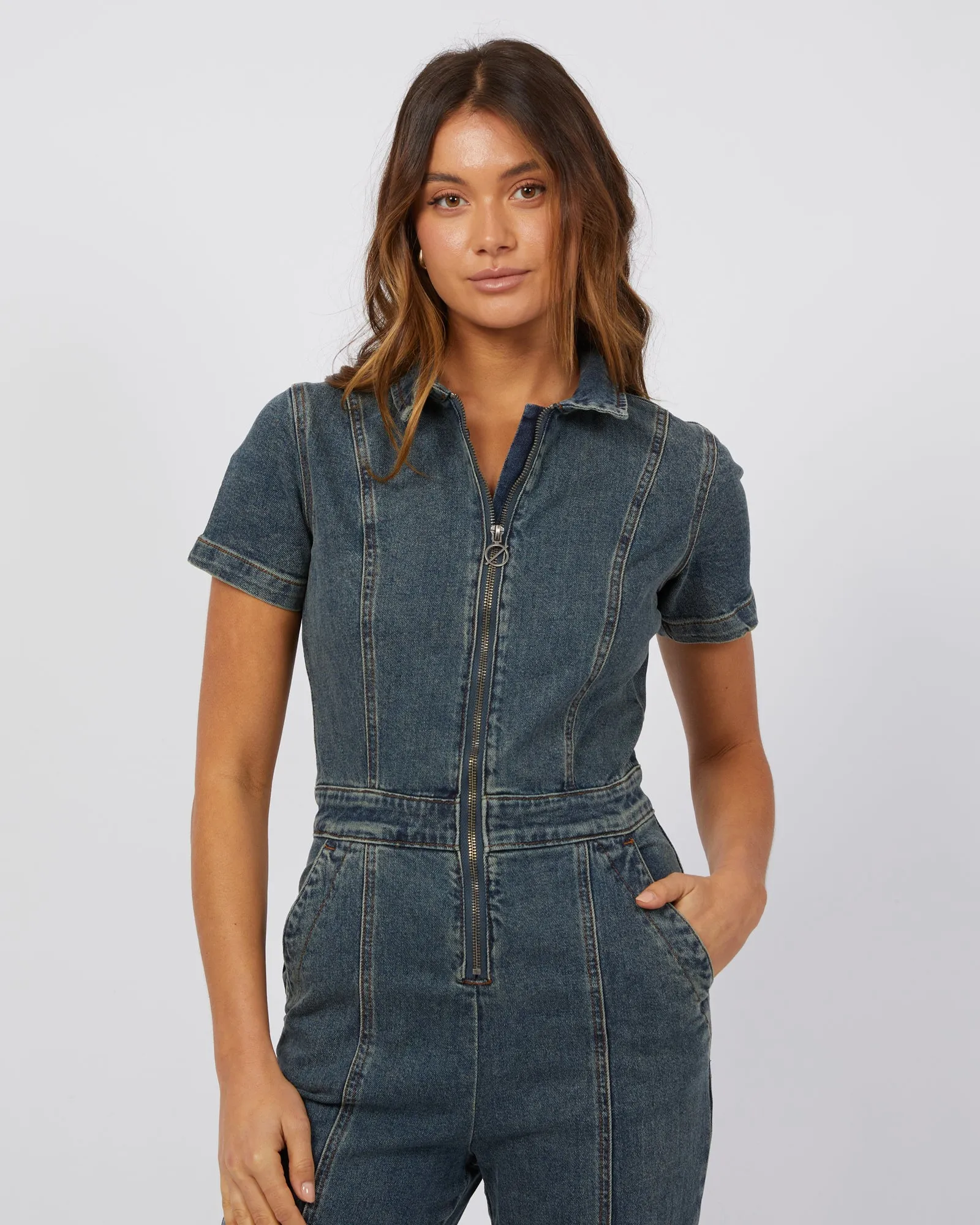 Letty Denim Boiler Suit Denim