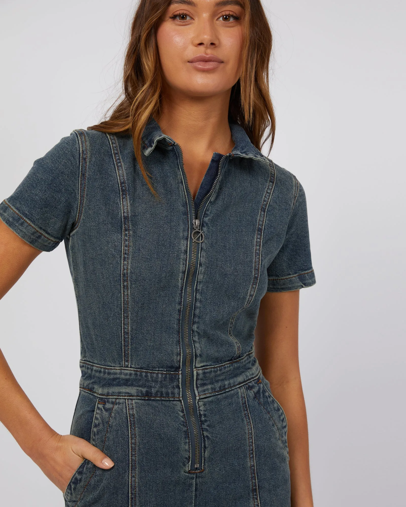 Letty Denim Boiler Suit Denim