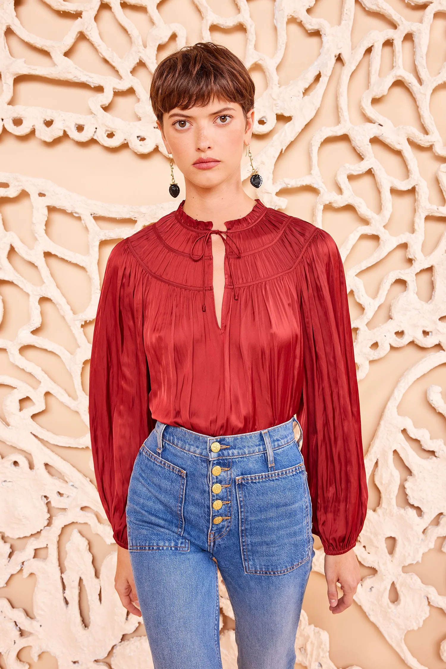 Mia Blouse - Claret