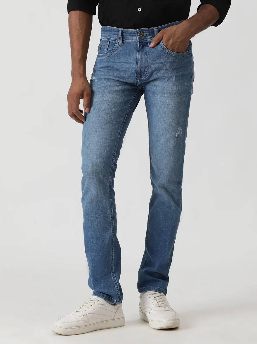 Nebula Blue Washed Slim Fit Jeans | Greenfibre