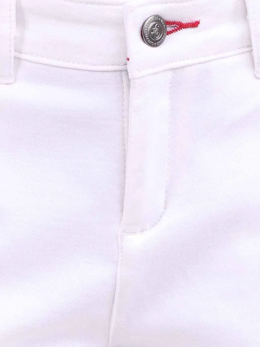 One Friday White Solid Shorts