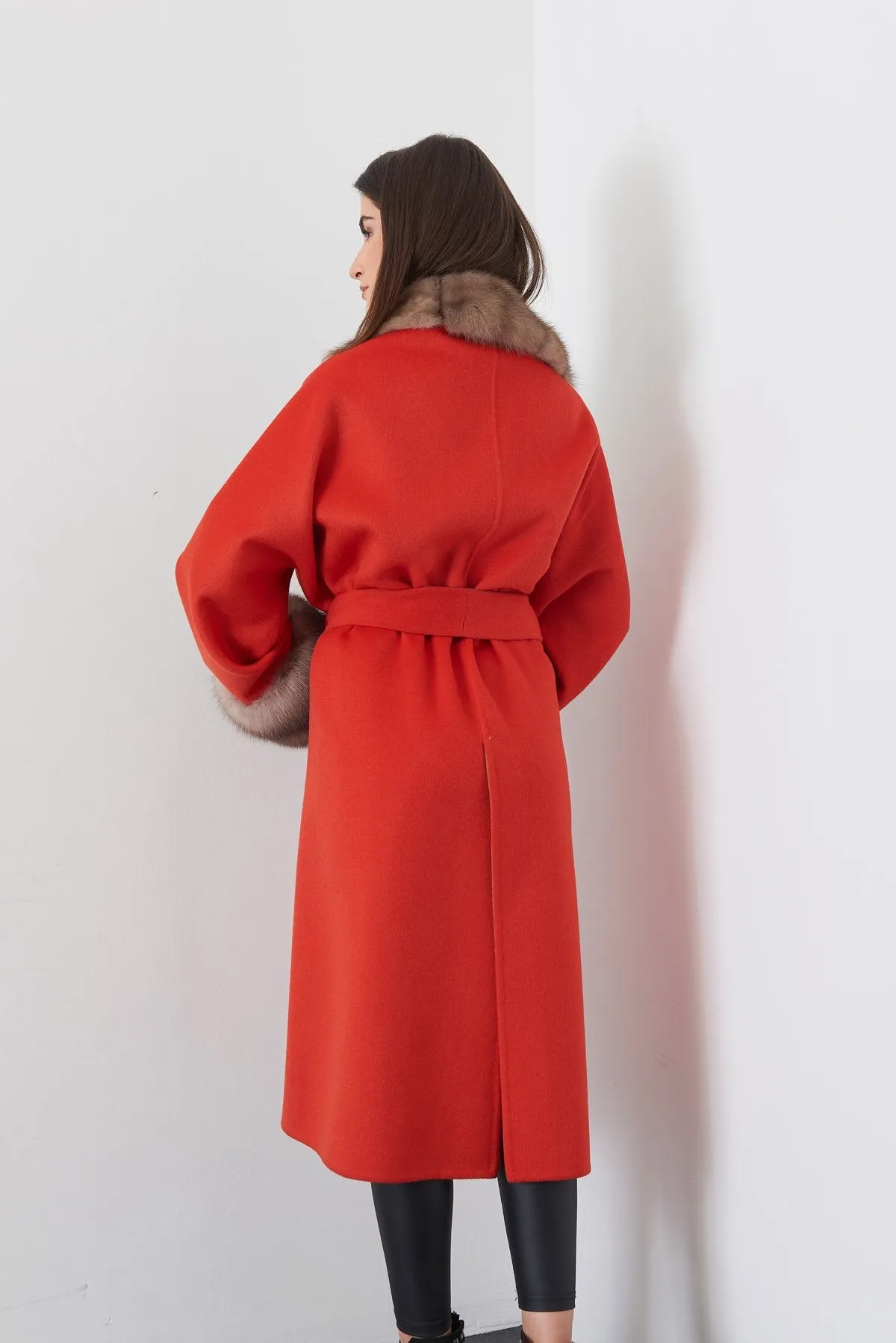 Orange Long Cashmere Coat