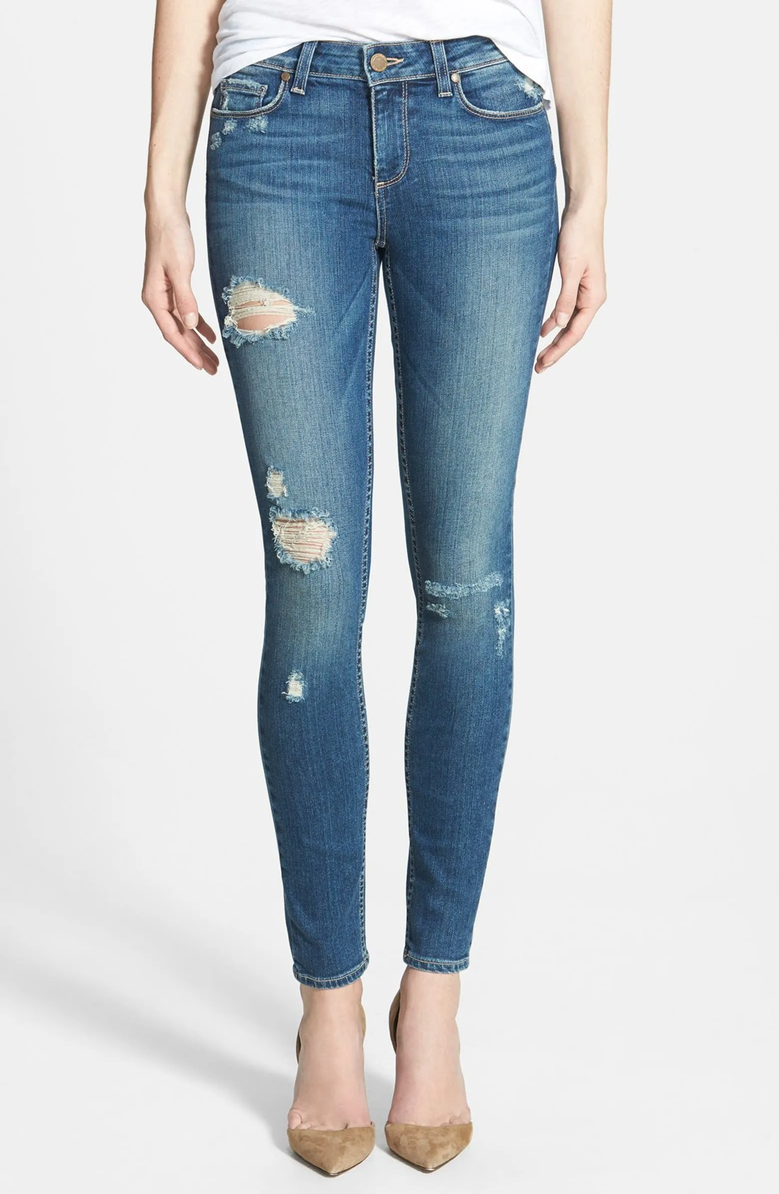 Paige Premium Denim - Verdugo Ultra Skinny in Danica Destroyed