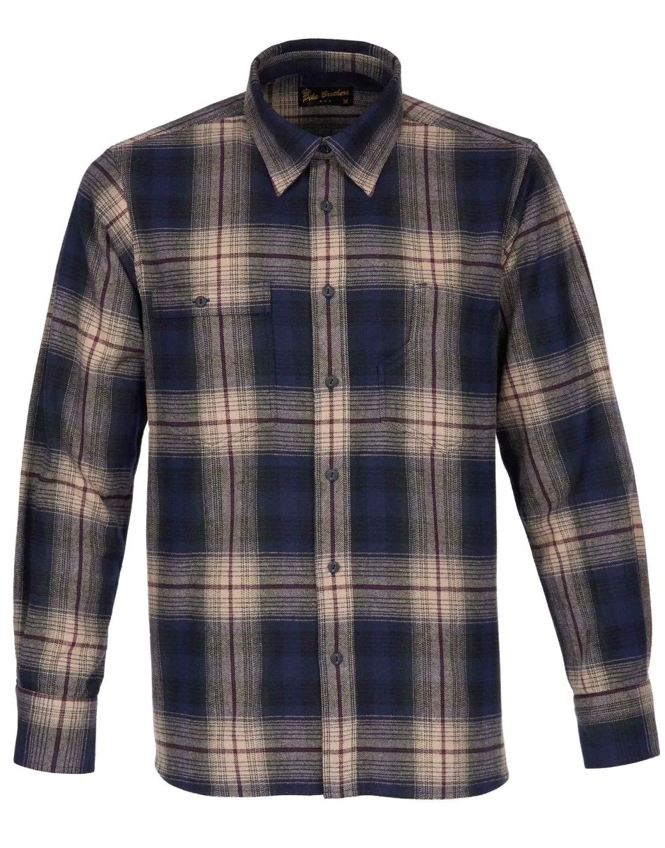 Pike Brothers 1937 Roamer Shirt blue beige check flannel