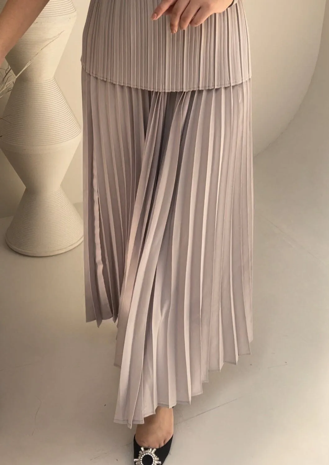 Priya Palazzo Pleated A-line Skirt