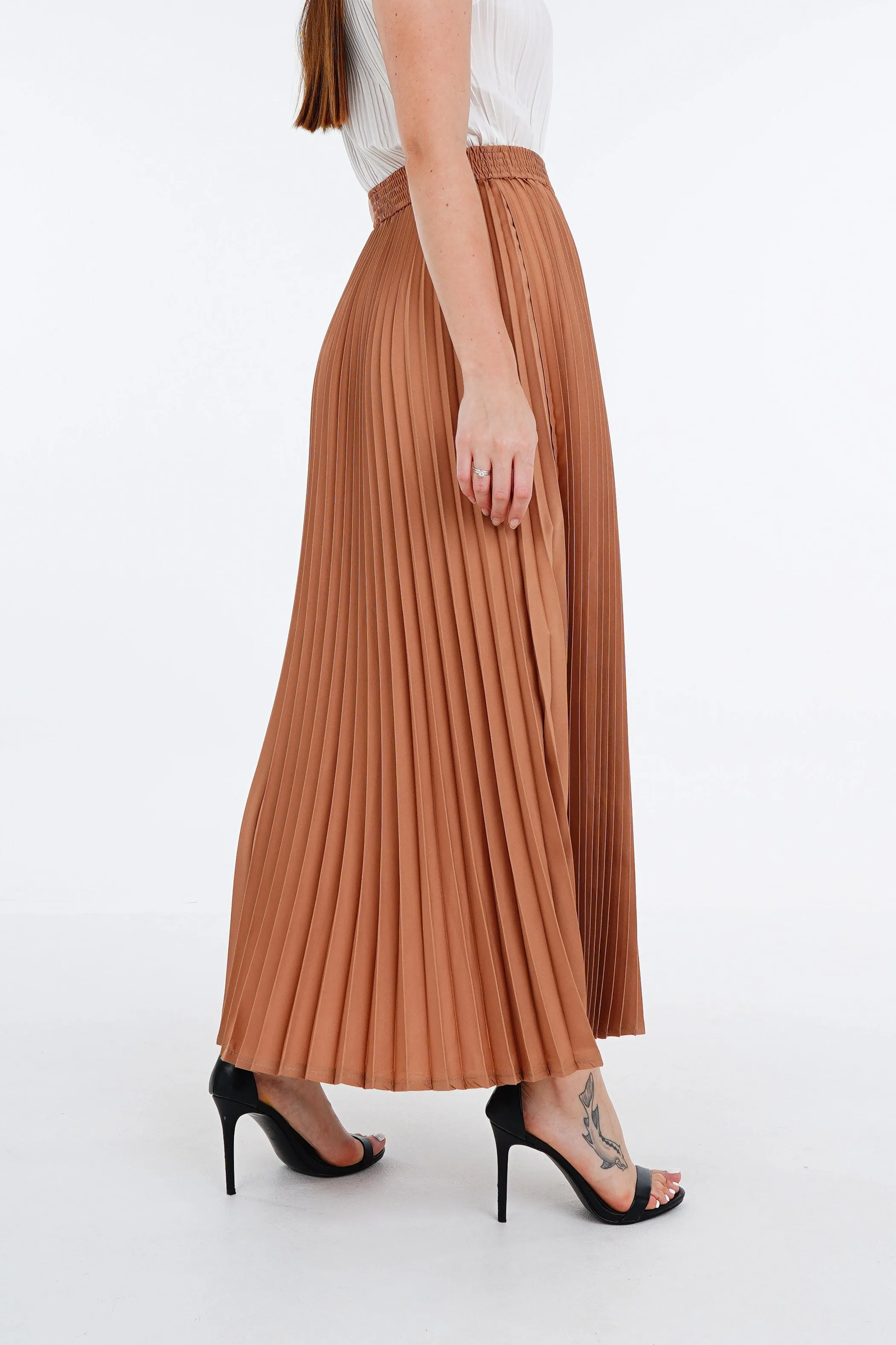 Priya Palazzo Pleated A-line Skirt