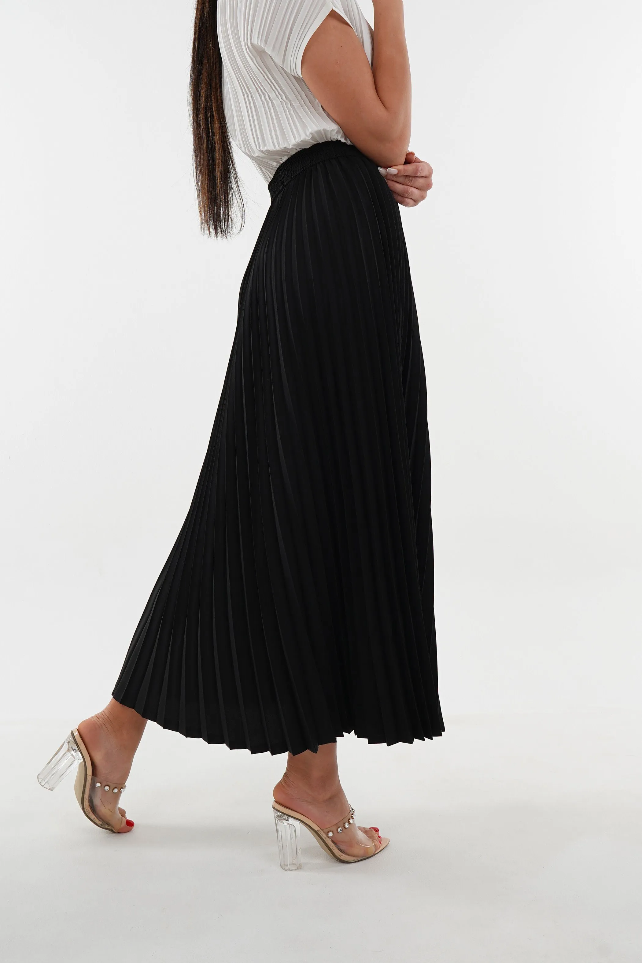 Priya Palazzo Pleated A-line Skirt