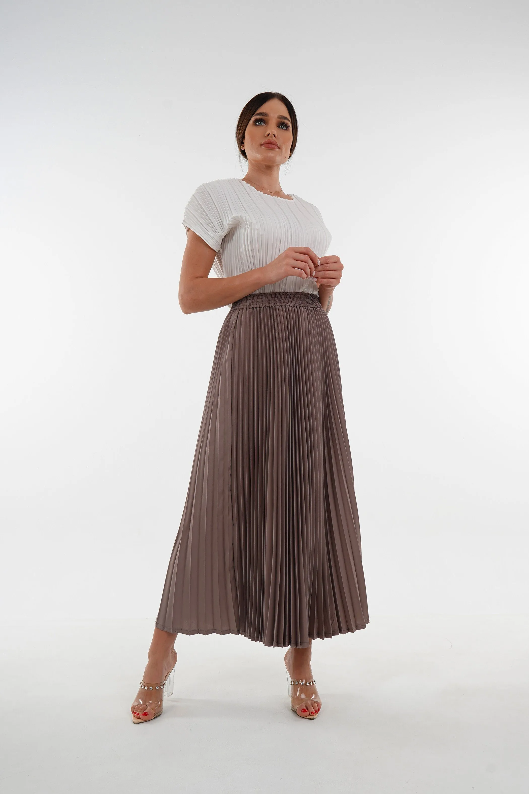 Priya Palazzo Pleated A-line Skirt