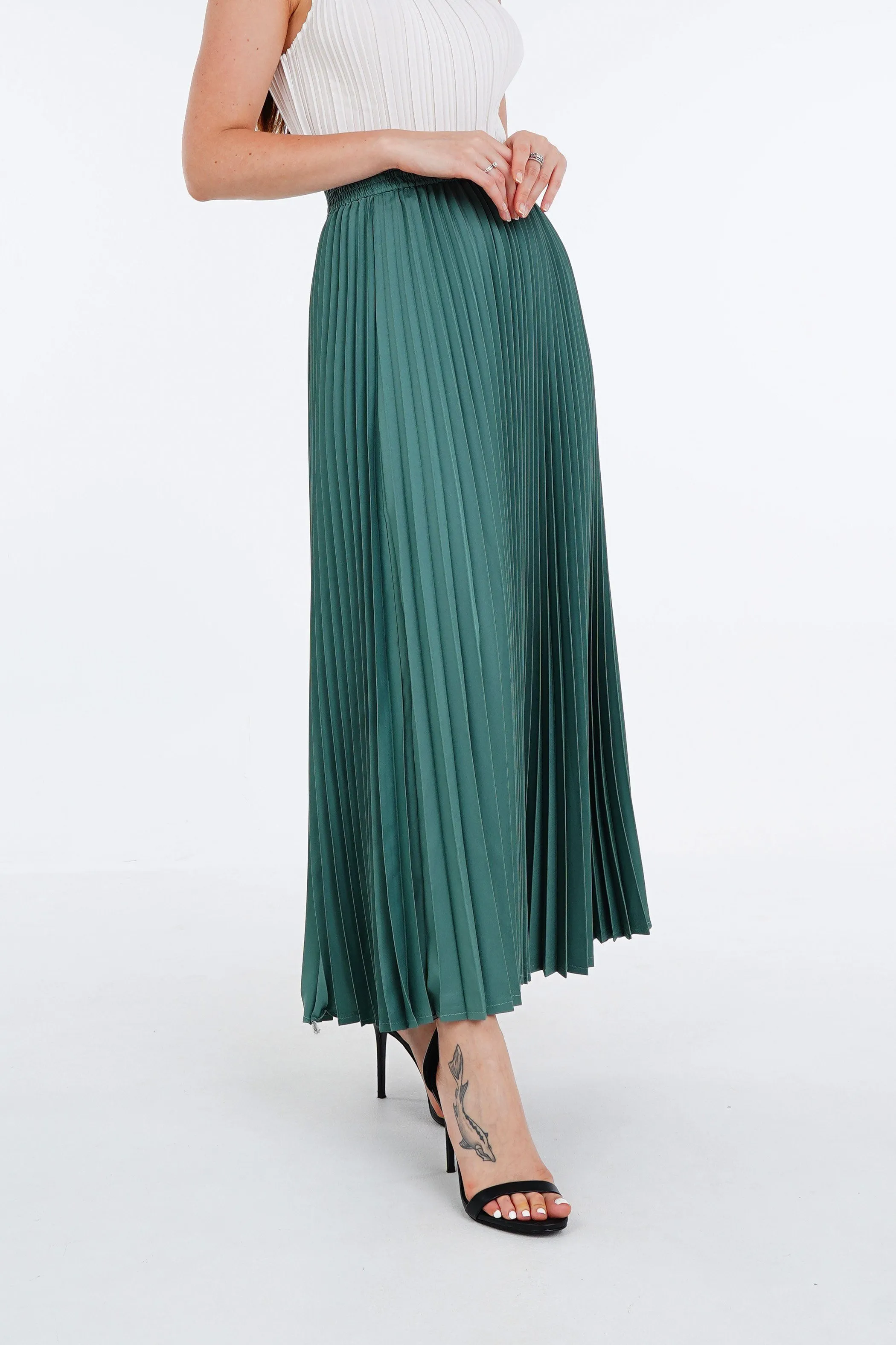 Priya Palazzo Pleated A-line Skirt