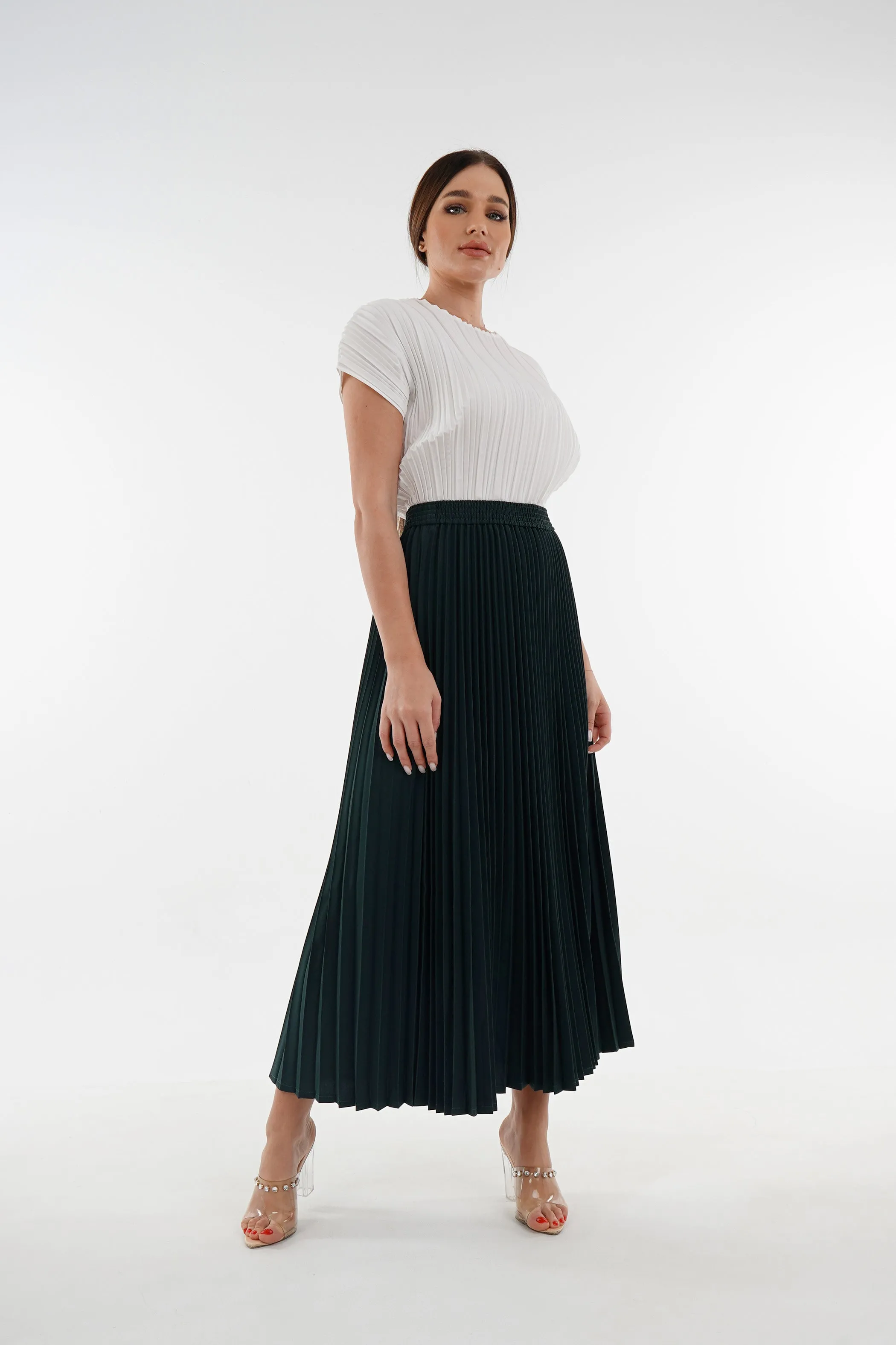 Priya Palazzo Pleated A-line Skirt