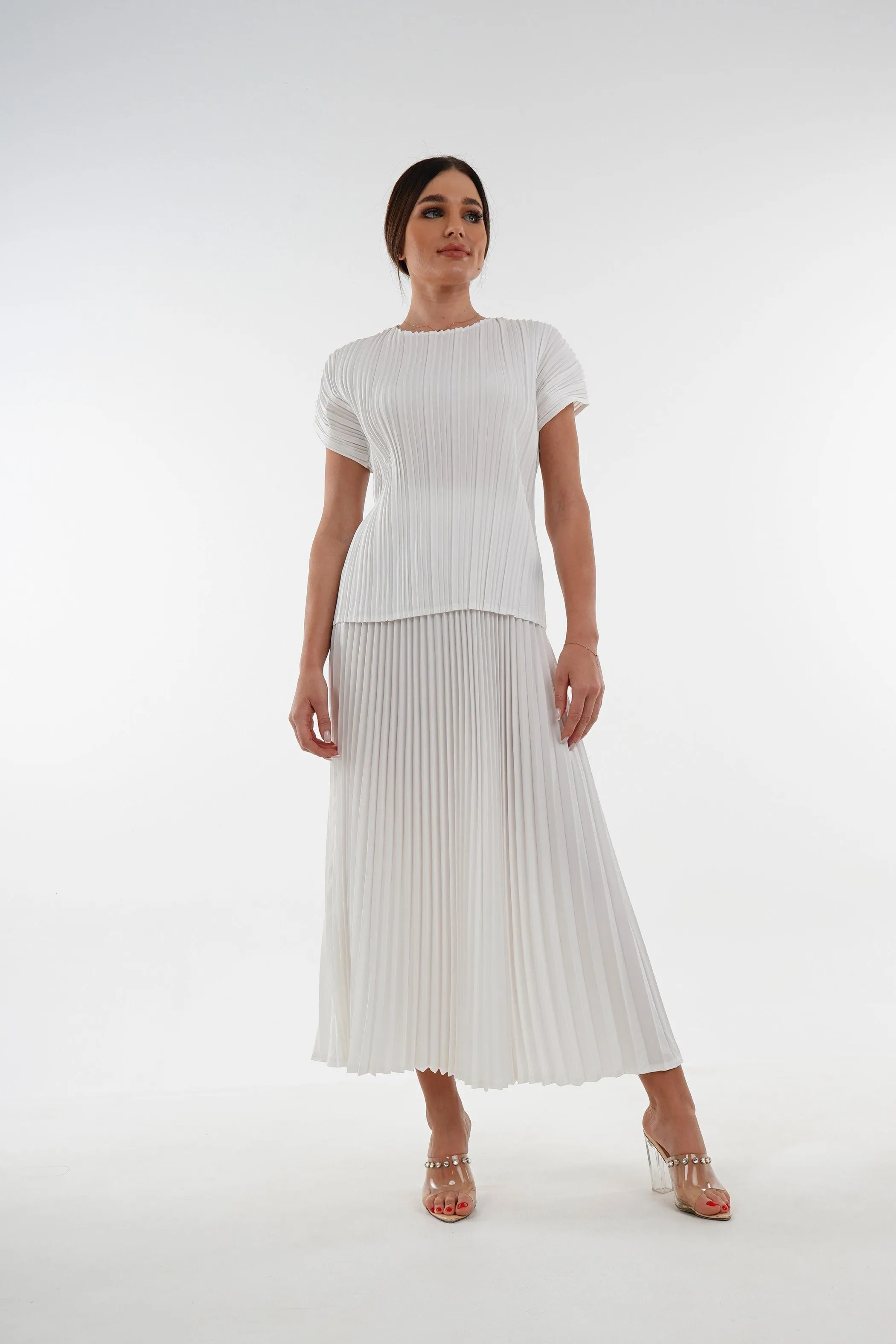 Priya Palazzo Pleated A-line Skirt