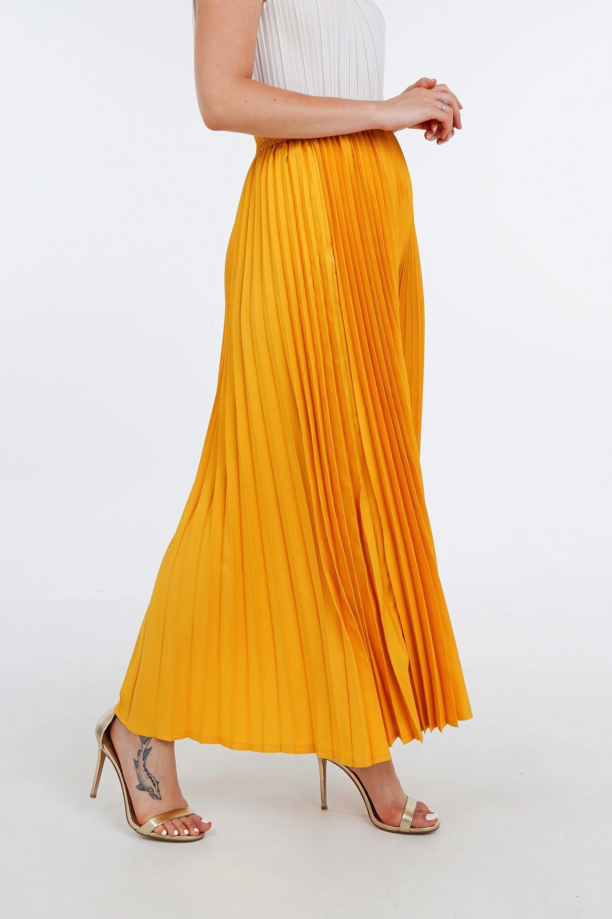 Priya Palazzo Pleated A-line Skirt