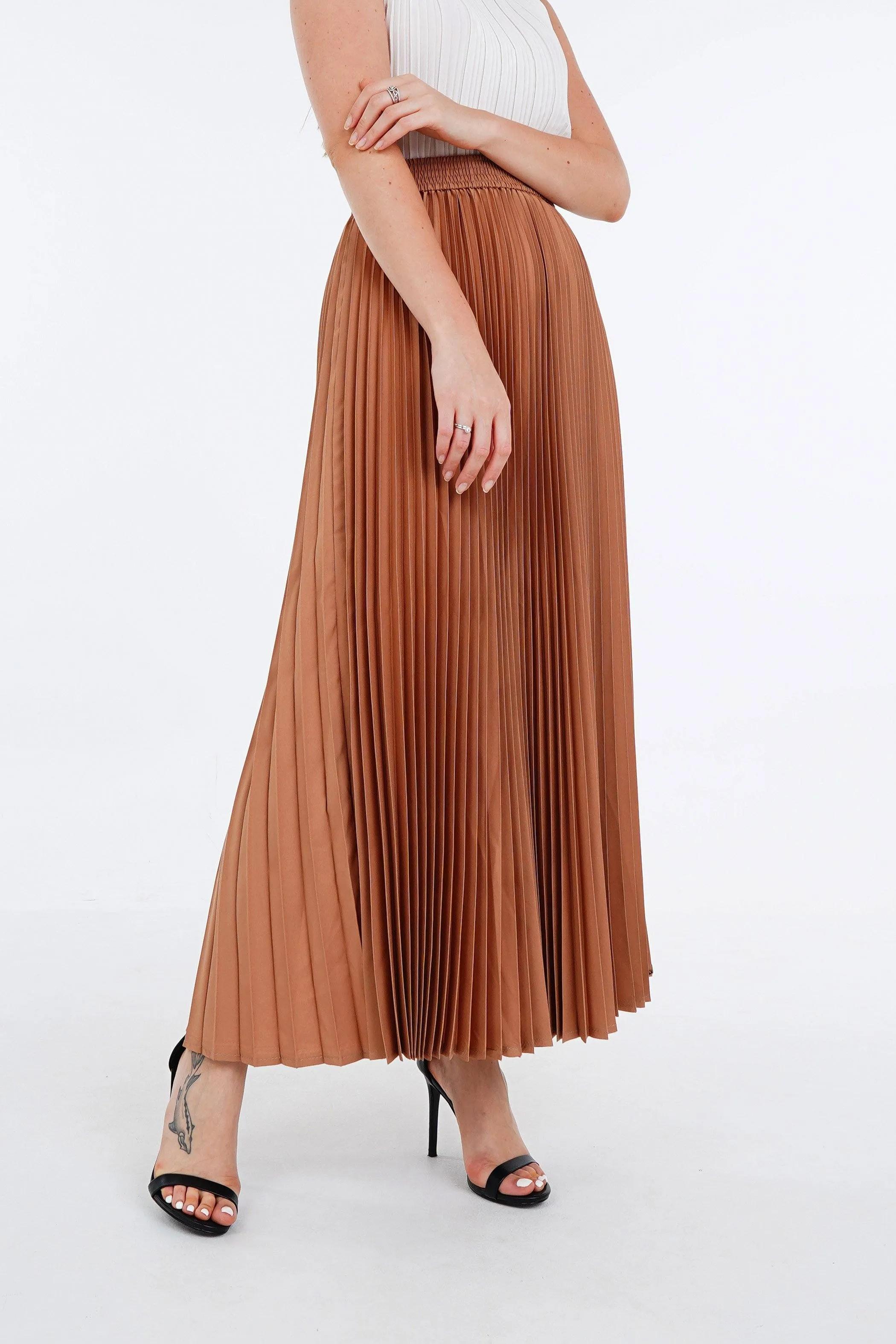 Priya Palazzo Pleated A-line Skirt