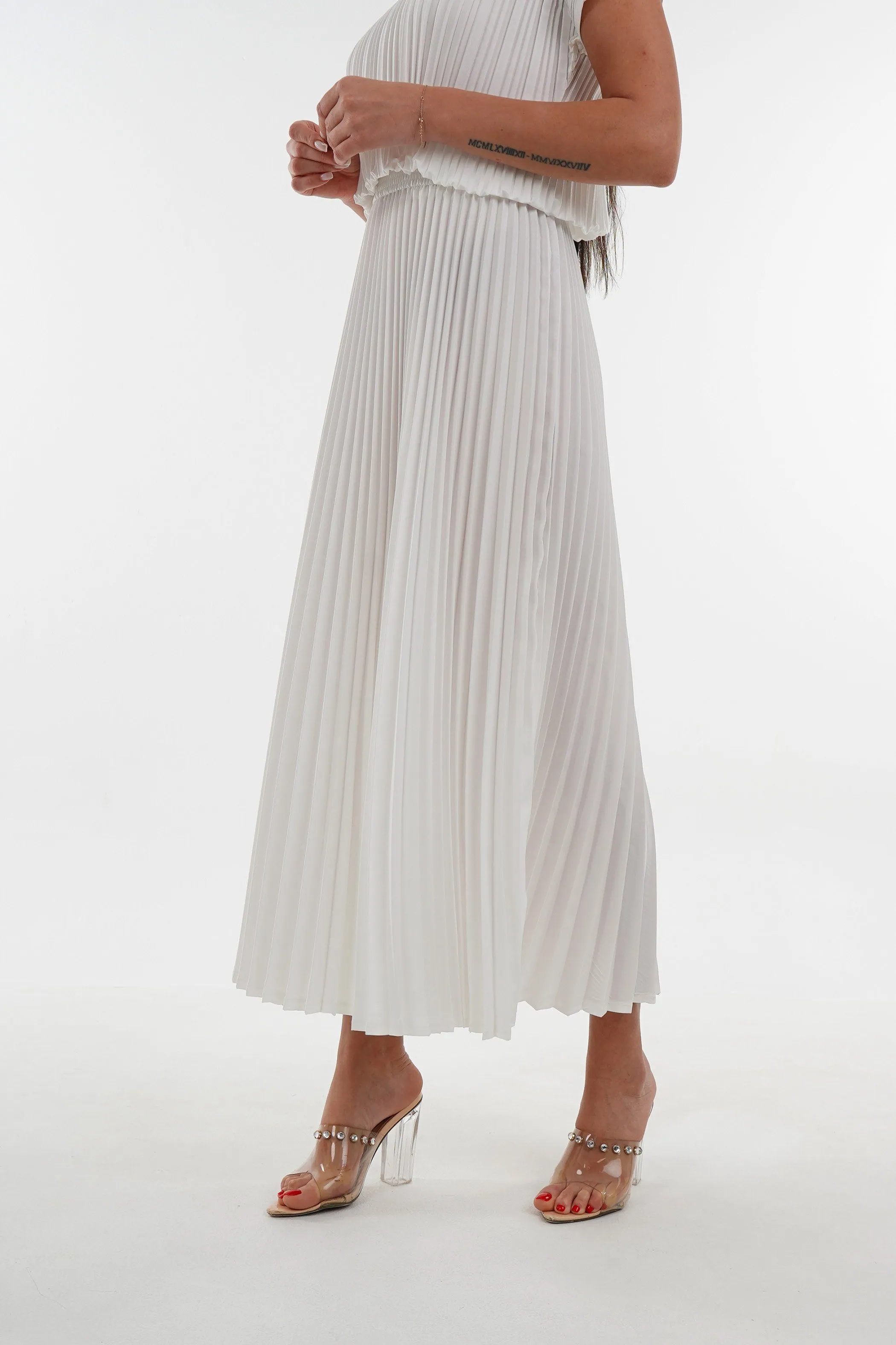 Priya Palazzo Pleated A-line Skirt