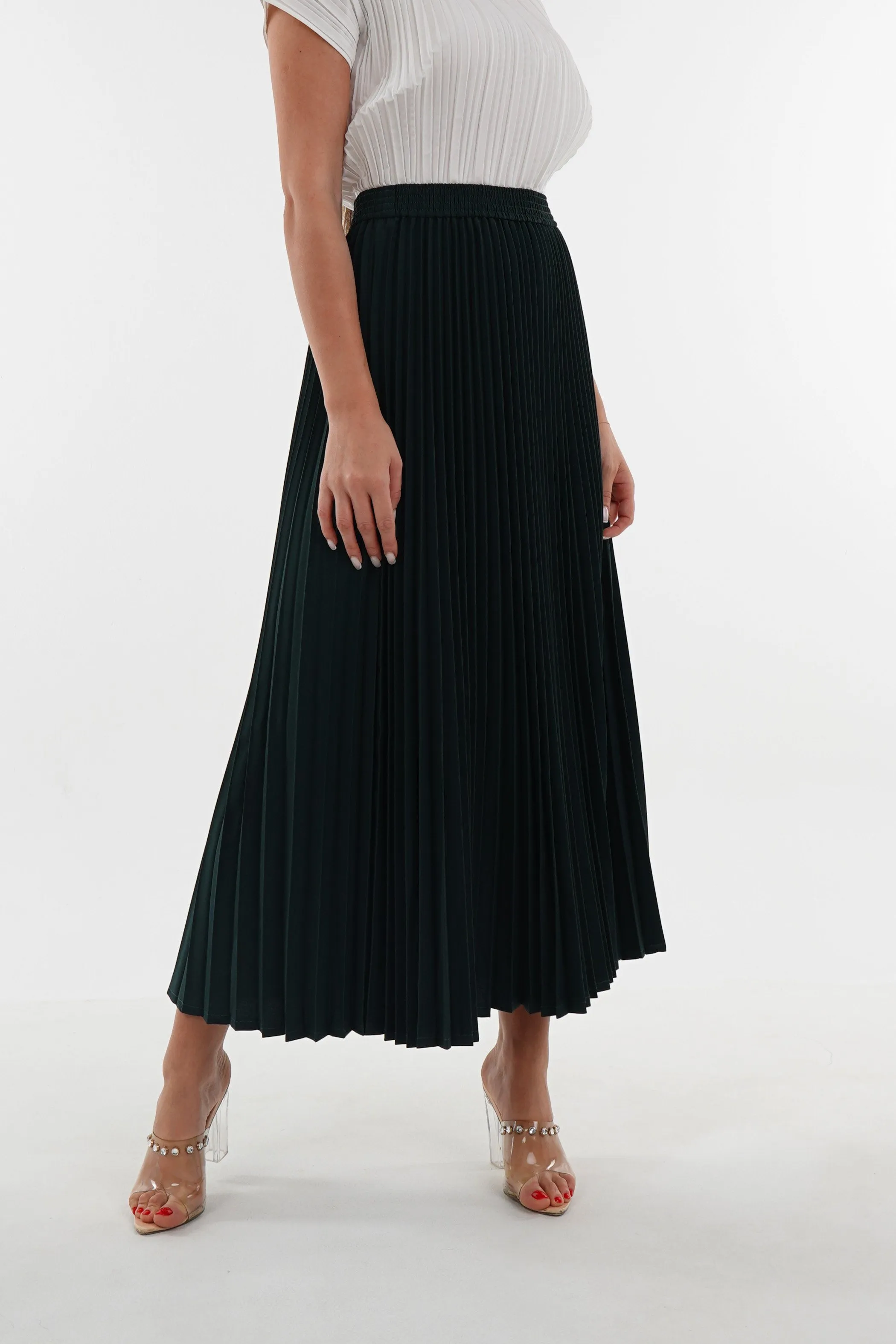 Priya Palazzo Pleated A-line Skirt