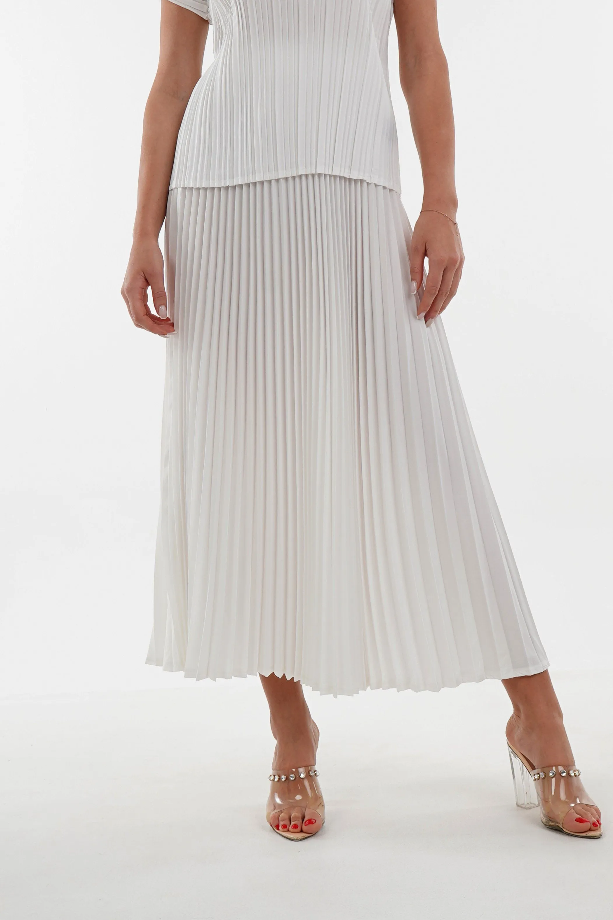 Priya Palazzo Pleated A-line Skirt