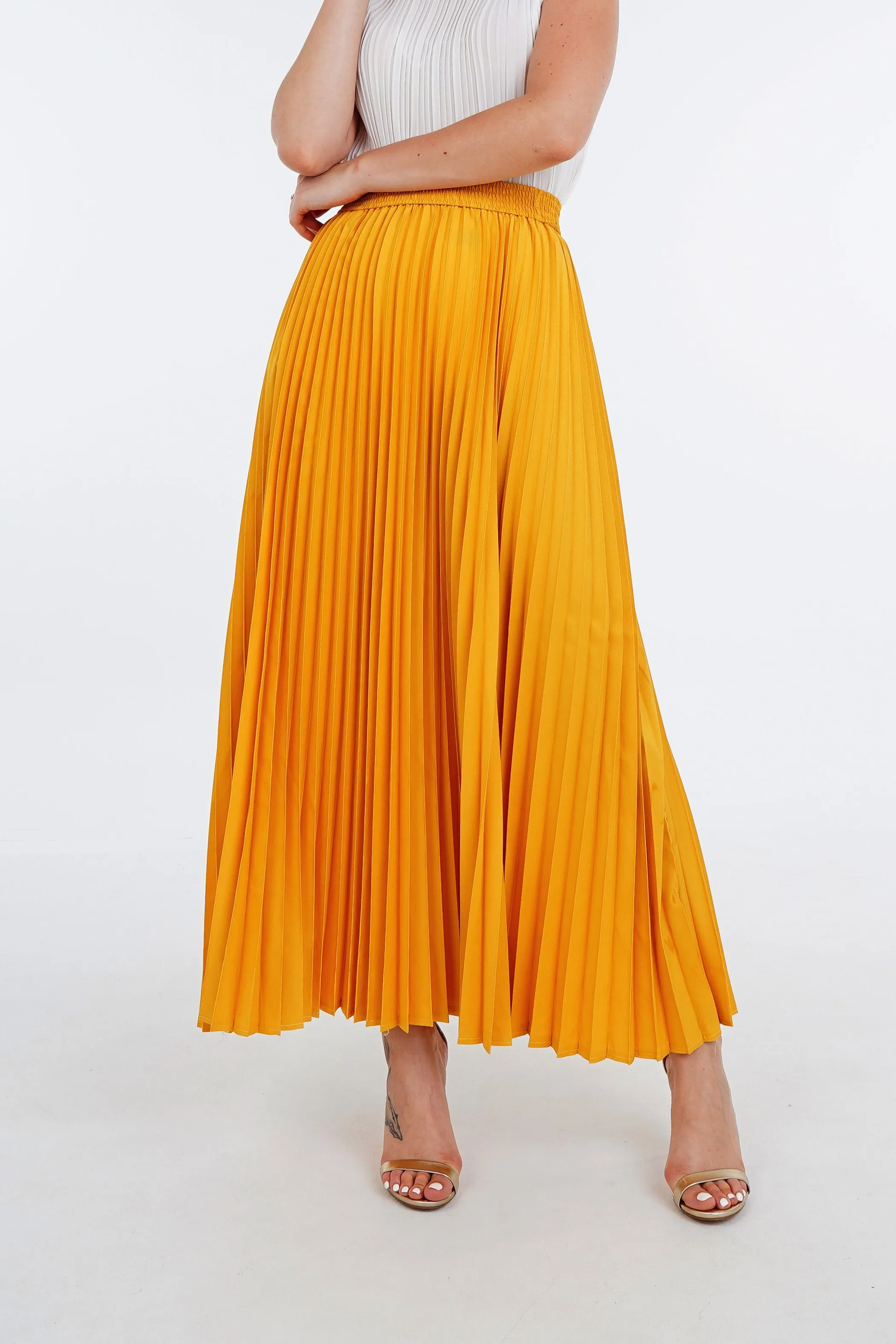 Priya Palazzo Pleated A-line Skirt