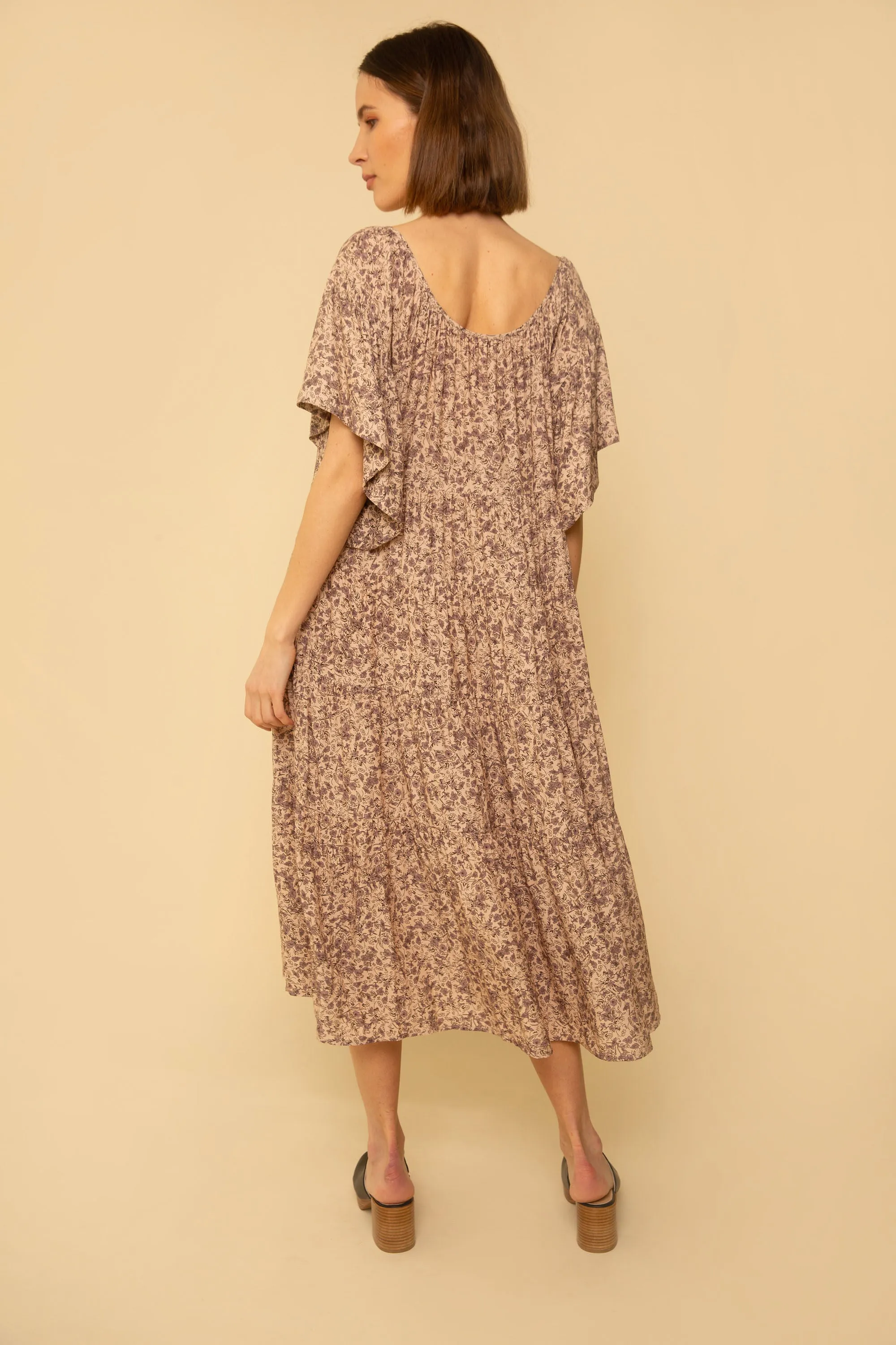 Rachel Dress in Mauve Floral