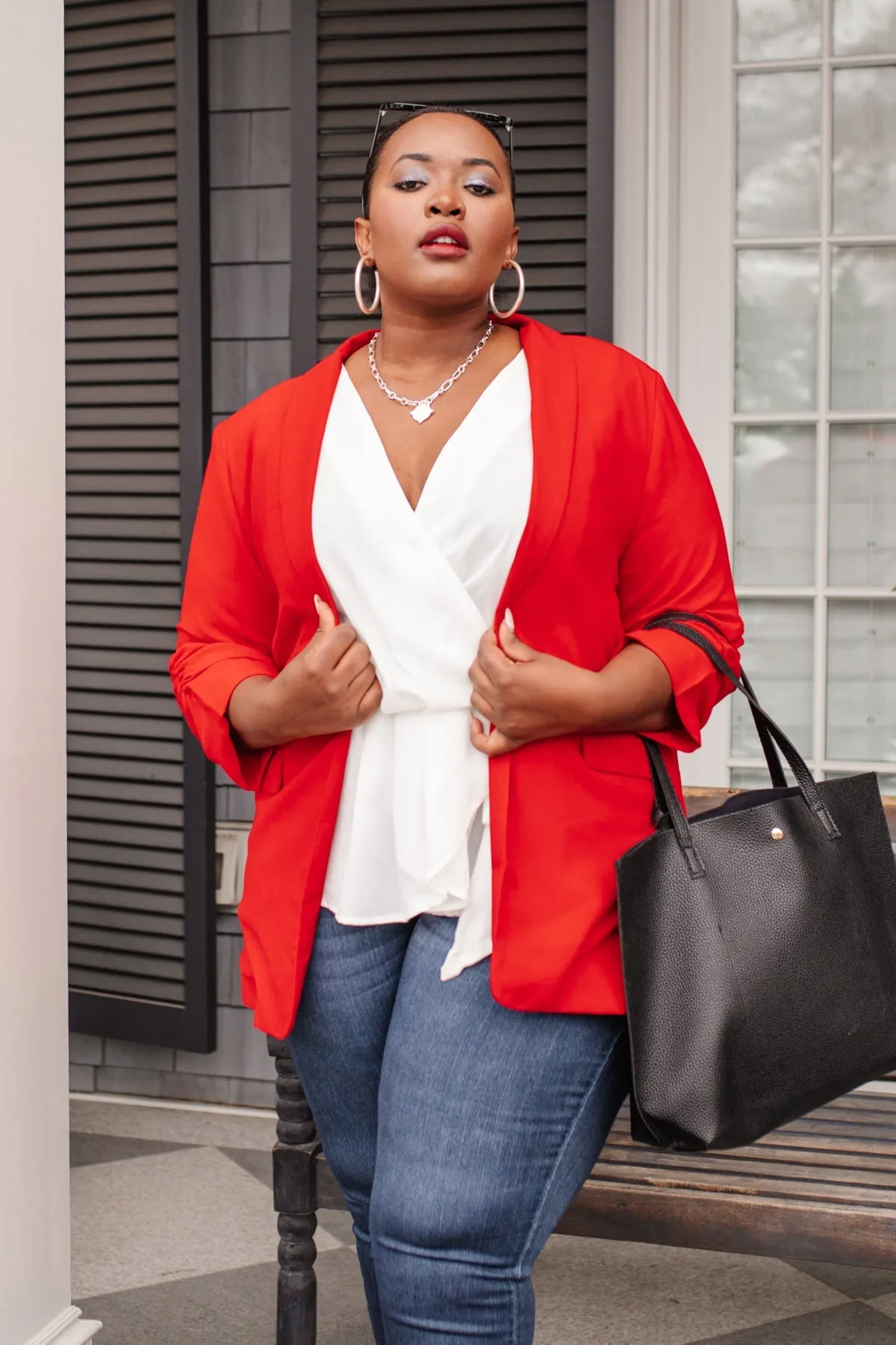 Ready for Takeoff Blazer in Red