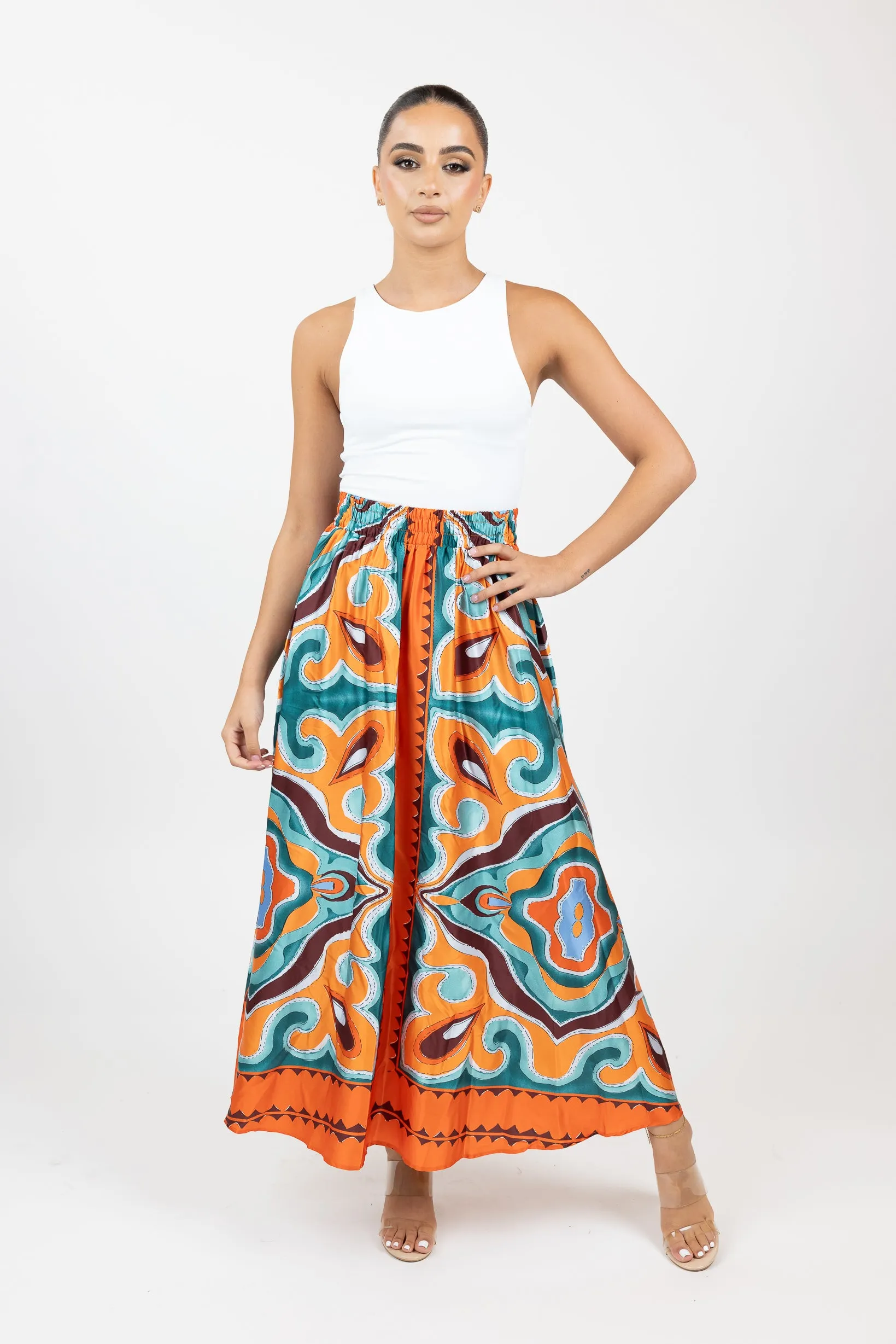 Retro Funk Maxi Skirt