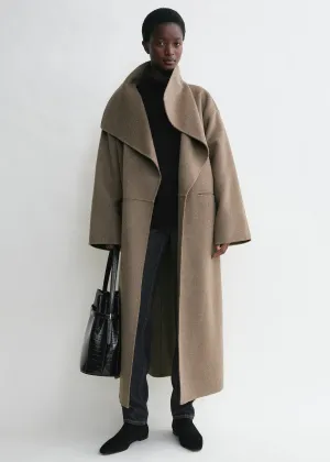 Signature wool cashmere coat oak melange