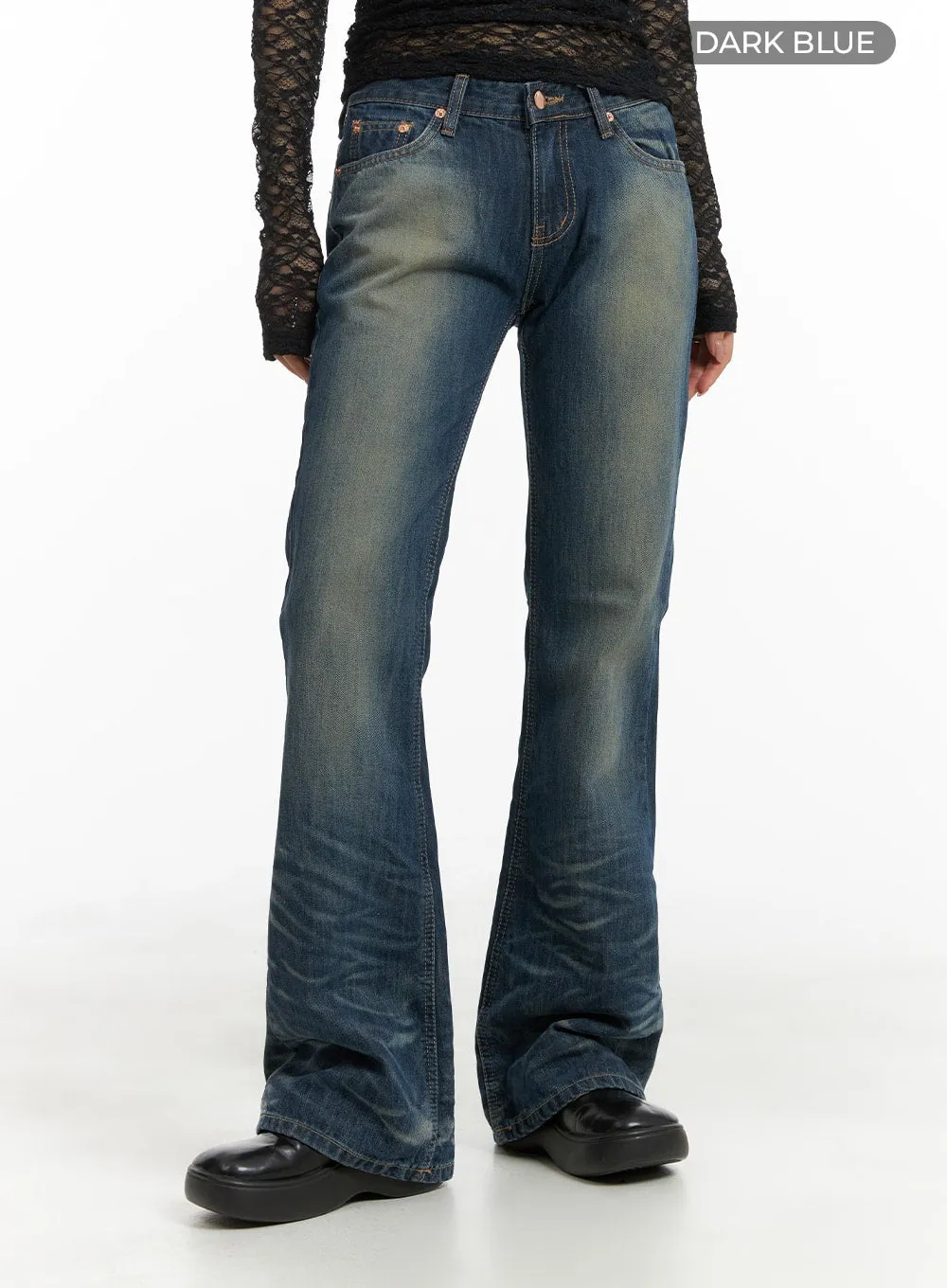 Slim Washed Bootcut Jeans CM426