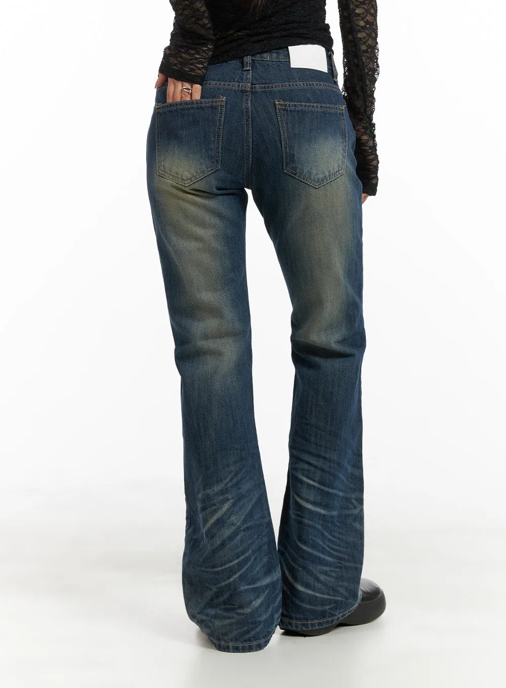 Slim Washed Bootcut Jeans CM426