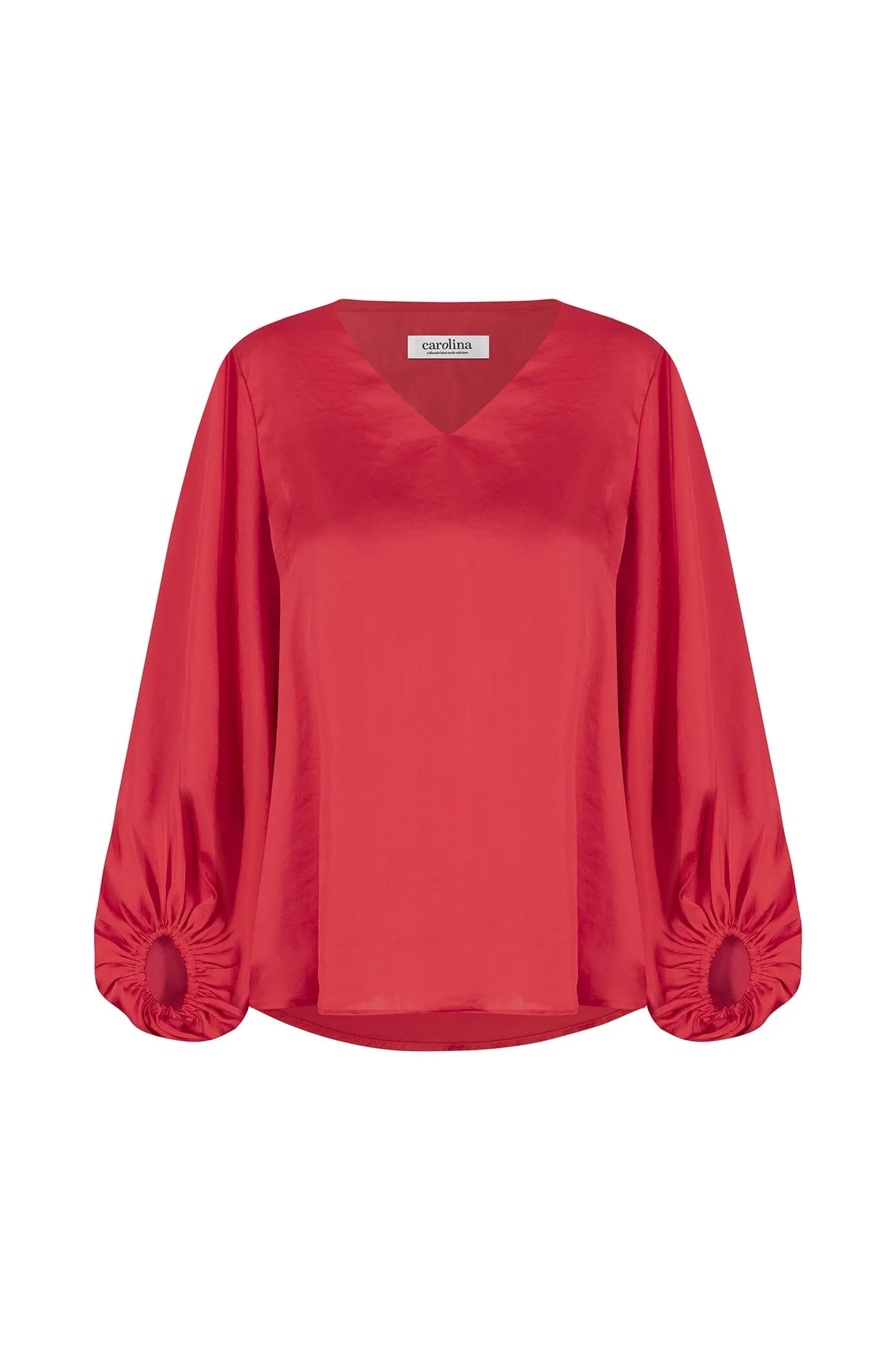 Sovana V-Neck Long Sleeve Top Red