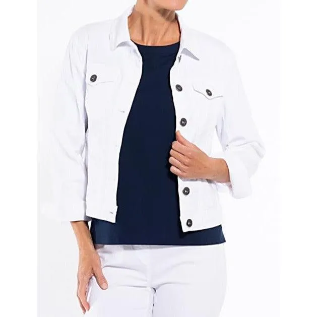 Stretch Cotton Jean Jacket - White