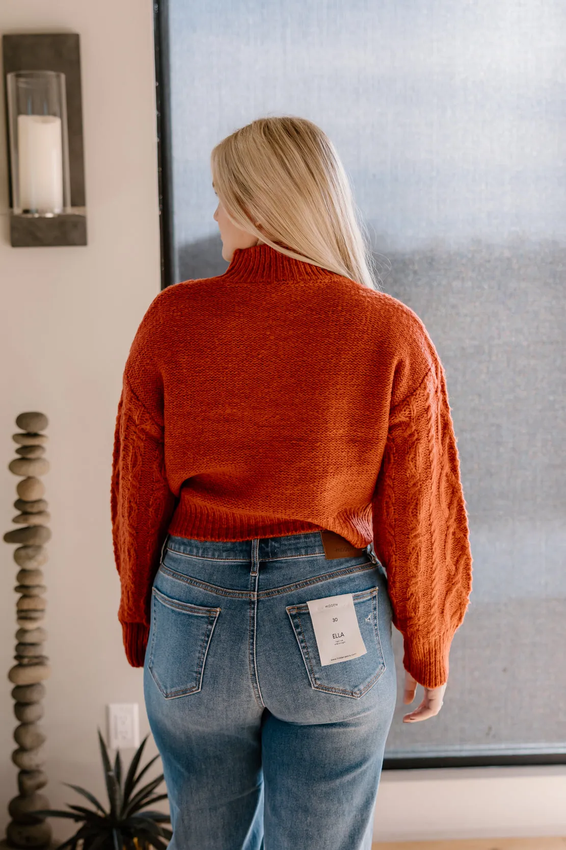 Taya Cable Knit Sweater | Redwood