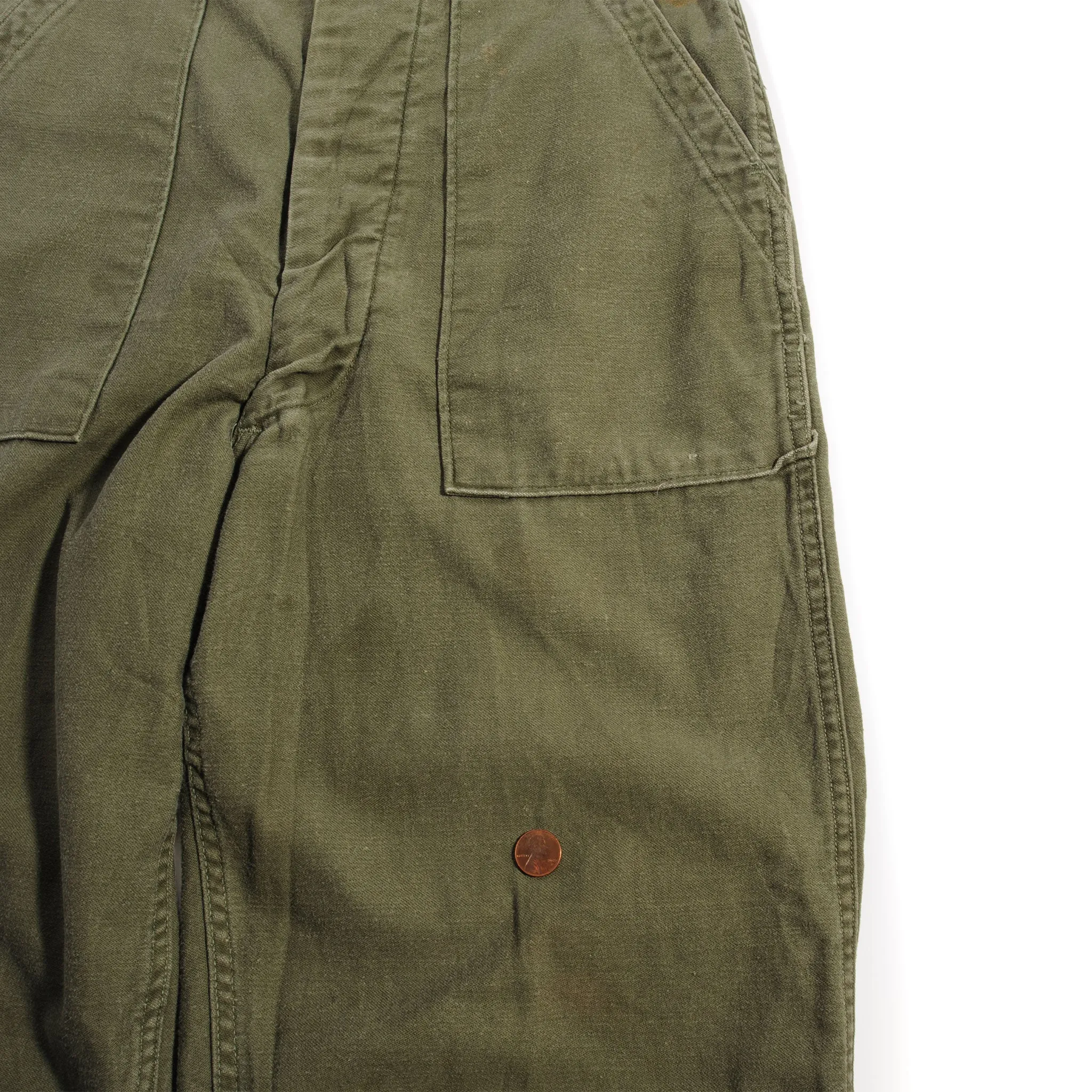 VINTAGE US ARMY UTILITY OG-107 SATEEN TROUSERS PANTS 1976 SIZE 29X26