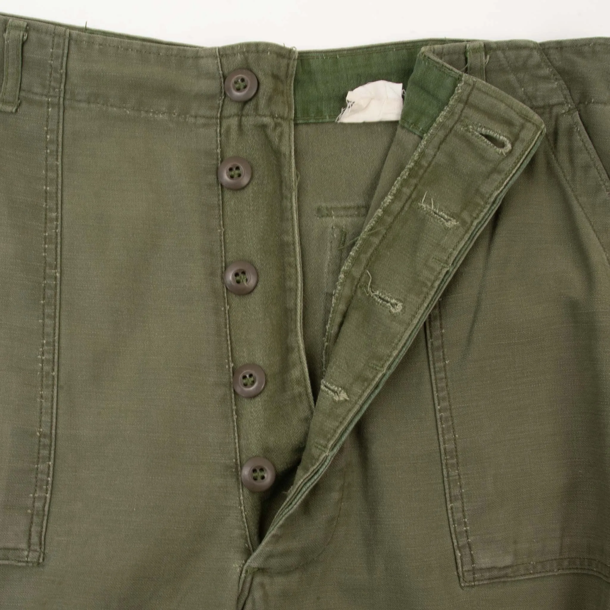 VINTAGE US ARMY UTILITY TROUSERS PANTS OG-107 SATEEN 1972 VIETNAM WAR SIZE 34X31