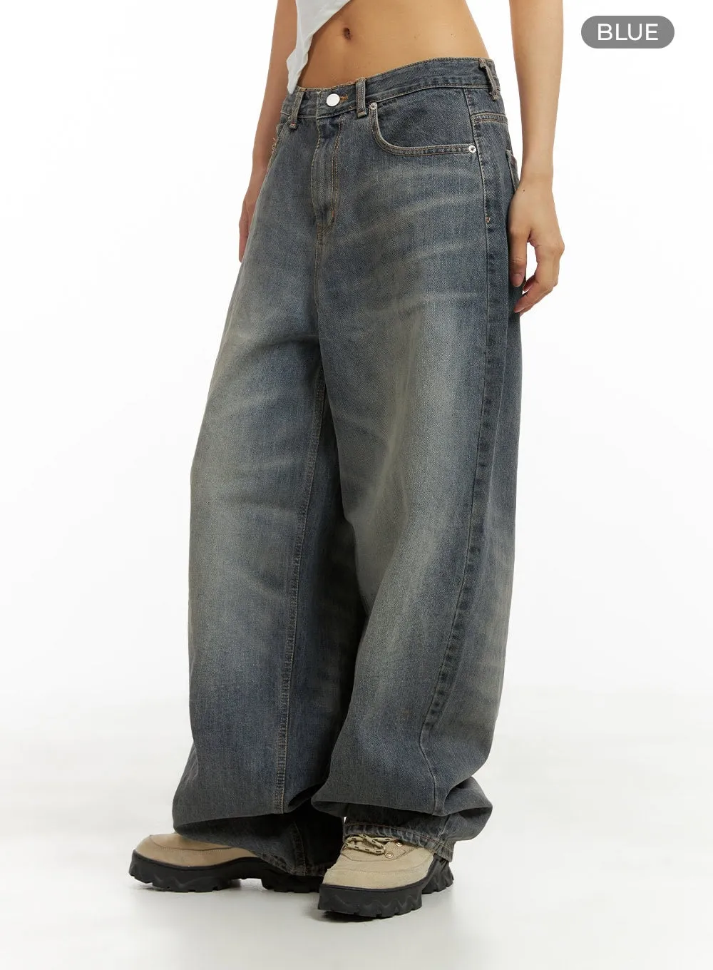 Vintage Washed Baggy Jeans CA424