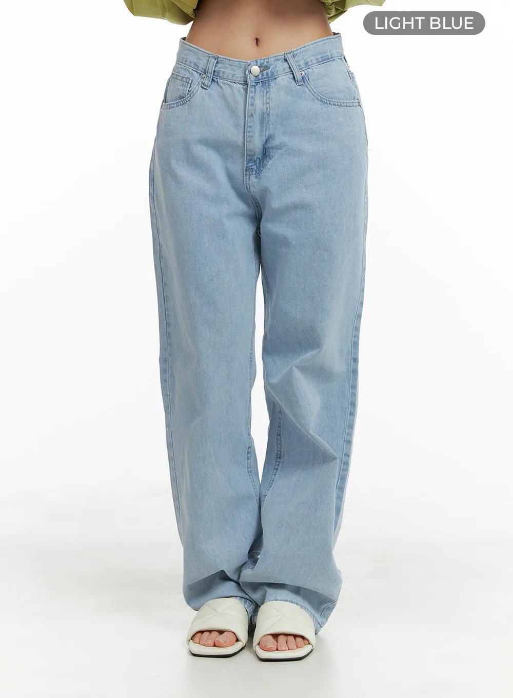 Washed Cotton Straight Jeans OM425