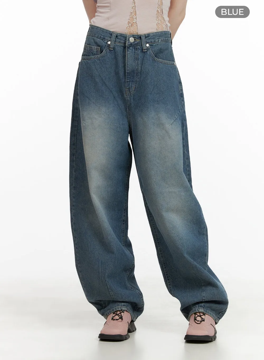 Washed Denim Baggy Jeans CY428