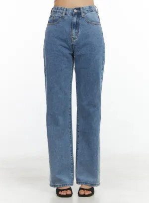 Washed Straight Jeans OL411