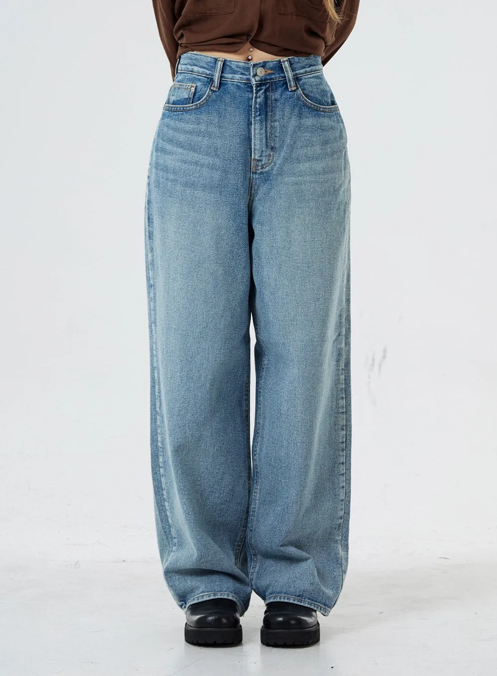 Washed Wide Jeans CS05