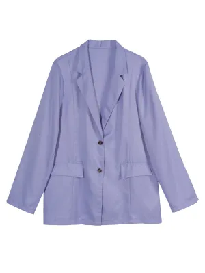 Women's Outerwear Solid Lapel Neck Blazer