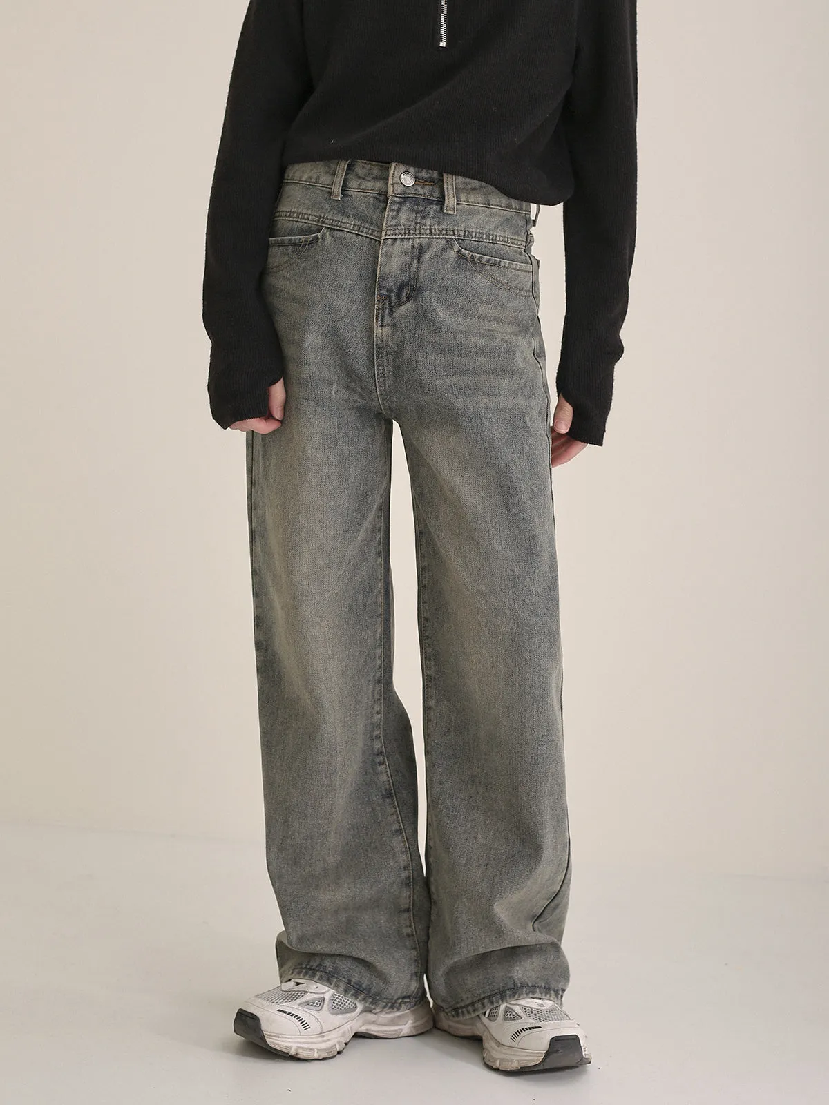 Zhou High Waisted Washed Jeans